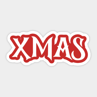 XMAS Lettering on Minimalist Christmas Aesthetic Sticker